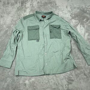 Bass Outdoor Mens XL Light Green Long-Sleeve Button-Up Shirt 6260